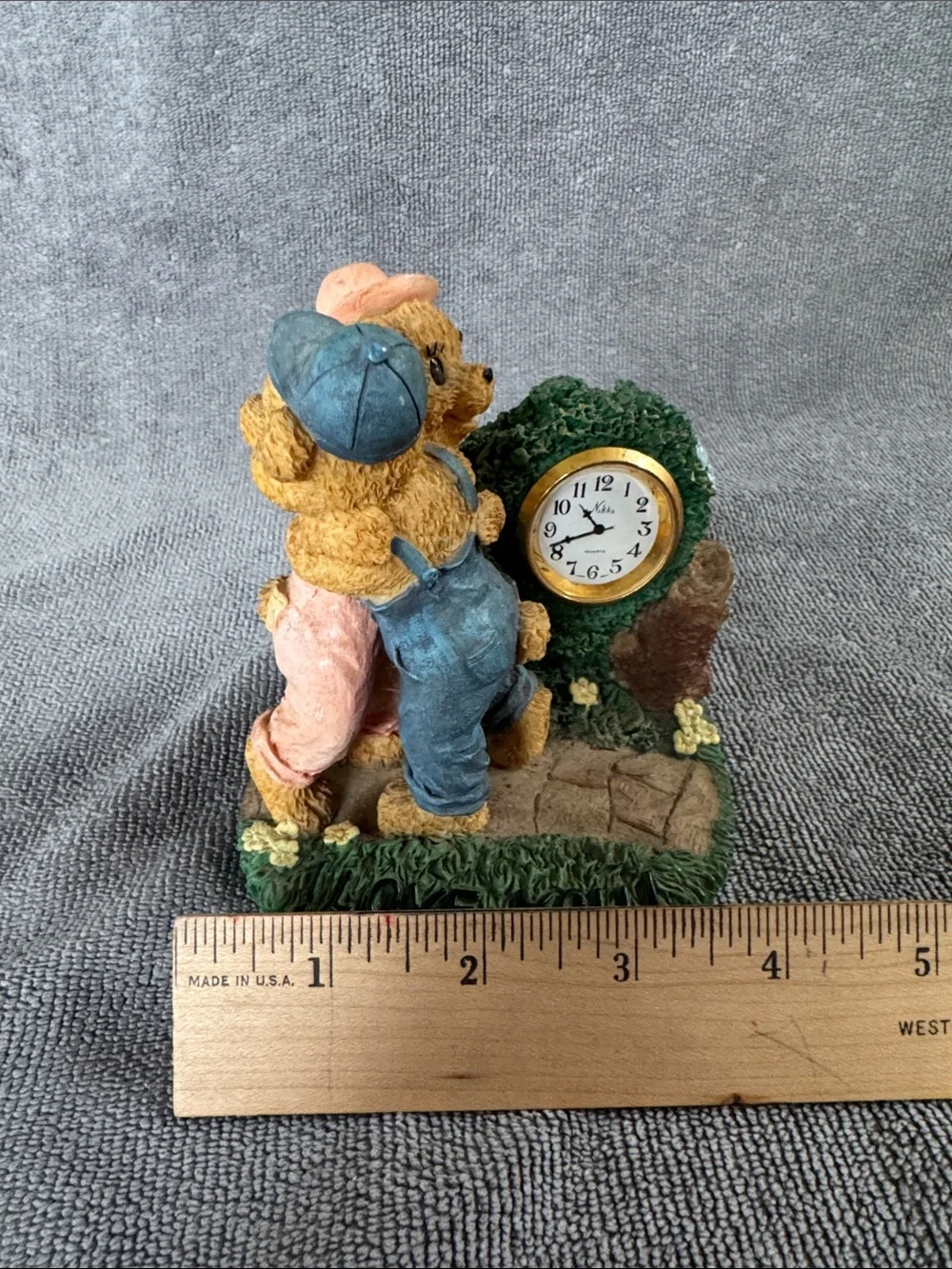 The Country Timepiece Collection “I Love You!”Bear Decorative Desk Accent Clock